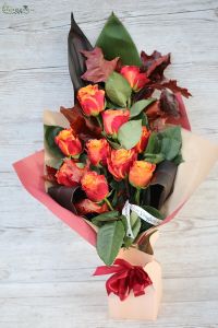 10 orange roses