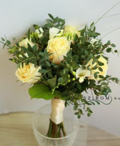 small fuzzy rose - freesia bouquet (11 stems)