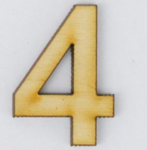 wooden number four (5cm)