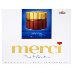 kék Merci 250g (négyféle tejcsokoládé különlegesség)