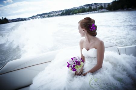 hair flowers, orchids (purple)