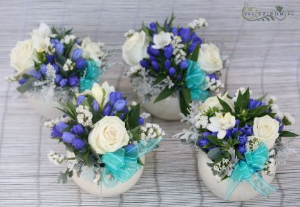 Small centerpieces with gentianas 1pc (blue), wedding