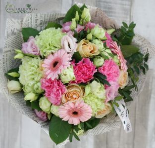 Carnation gerbera bouquet in modern style (25 stems)