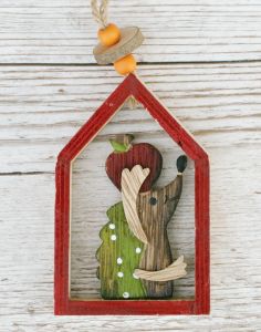 Holzigel mit Apfel (11cm)