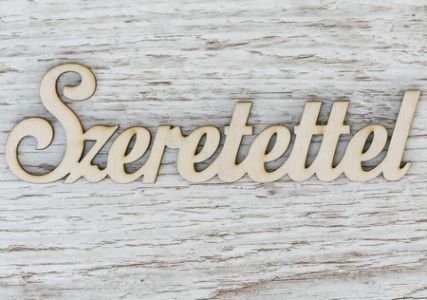 With love wooden sign (15cm)