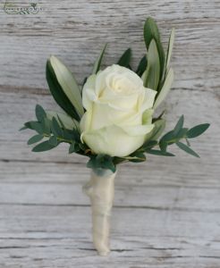 kitűző (rózsa, fehér)