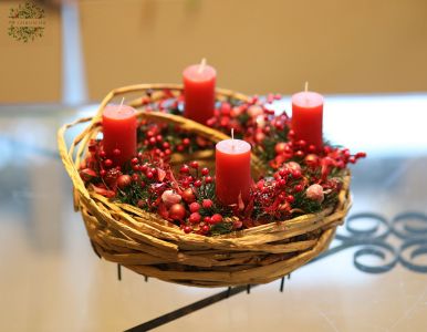 Adventi koszorú piros (25cm)