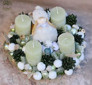 Adventi koszorú with angel (23 cm)