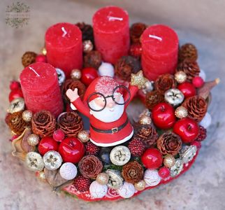 Advent wreath with Santa (22 cm)