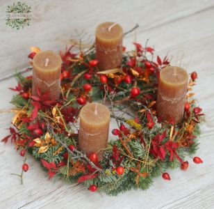 Adventskranz mit Hagebutten (30cm)