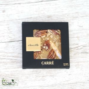 chocoMe handgemachte Schokolade 50g  (Pekannüsse, lyophilisiertes Karamell)