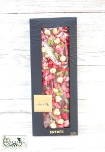 chocoMe handgemachte Milchschokolade mit Erdbeeren, Pistazien und Haselnüssen 110g