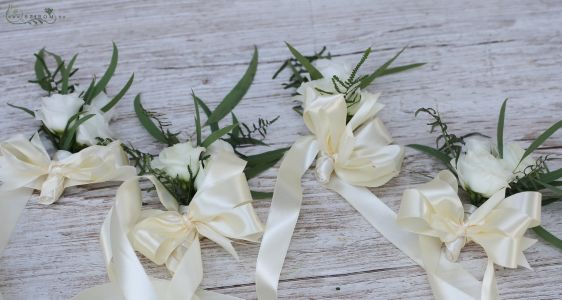 csuklódísz (Lisianthus, fehér, krém)