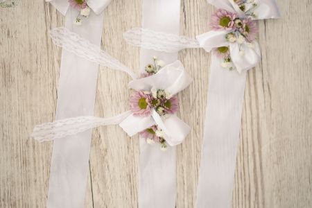 wrist corsage with pink santini