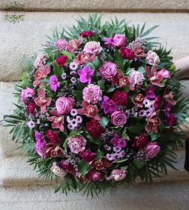 Kranz mit rosa-lila Blüten 80cm