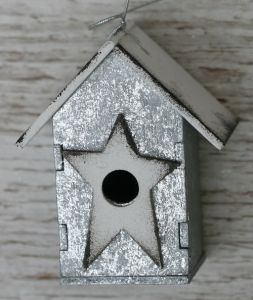 Silber Vogelhaus Dekor (7,5cm)