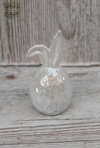 weißer eiförmiger Keramikhase (12,5cm)