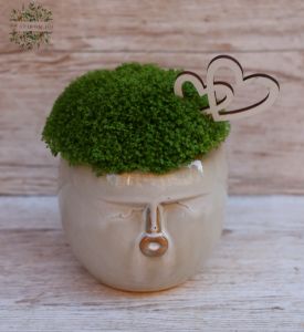 Head pot with Soleirolia plant