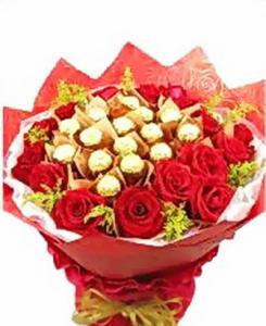 ferrero golyók 15 vörös rózsával