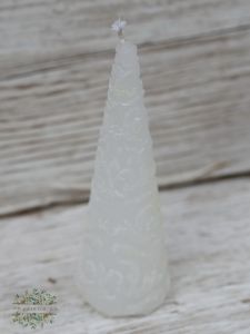 Geformte Kerze, weiß, 15 cm