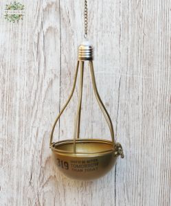Hanging gold light bulb shaped pot