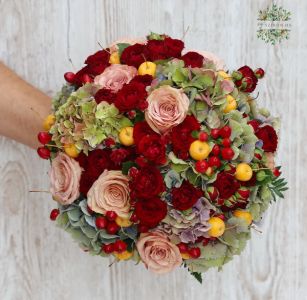 Hortensie Rose Herbststrauß (22 Stiel)