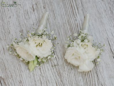 boutonniere (lisianthus, white, babys breath) 1 pc