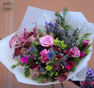 Purple winter bouquet (15 stems)