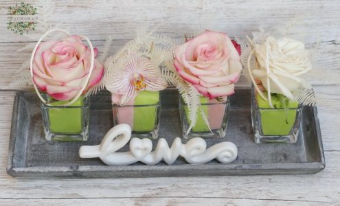 Love glass cube flower sortriment