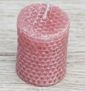 Bienenwachs Muster rosa Kerze (6cm)