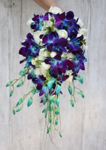menyasszonyi cseppcsokor (dendrobium, boglárka, kék, fehér) - original product photo with AI background