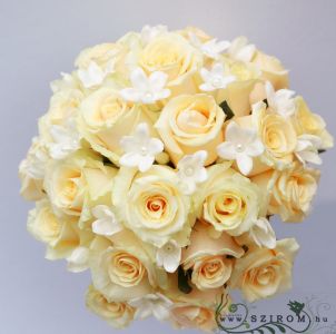 bridal bouquet (rose, stephanotis, peach, white)