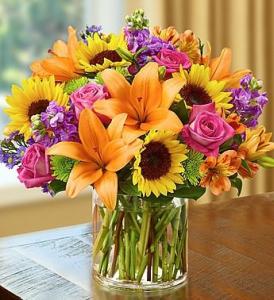 Große Sommerblumenstrauß im Vase (20 Stämme)