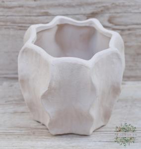 natural-colored wavy planter (16 cm)