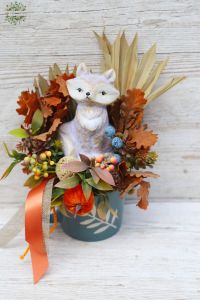 Herbst Fuchs Seidenblumen Tischdeko