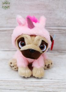 Plüss mopsz unikornis jelmezben (14cm)