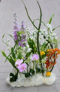 Event-Blumendekoration mit Orchideen, luftig (Budapest)