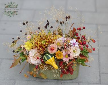 colorful autumn ceramic bowl with pumpkins