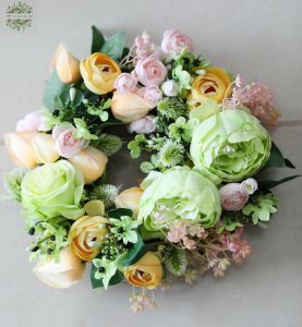 Frühlingskranz aus Seidenblumen 27cm
