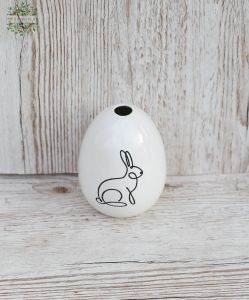Eiförmige Vase mit Hasenmuster