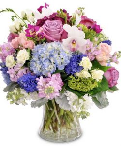 flauschigen Strauß mit Hortensien  in einer Vase (30 Stämme)