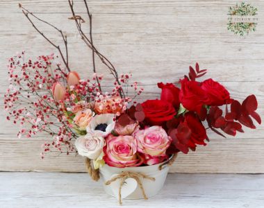 Romantische Blumenschale  (16 Stiele)