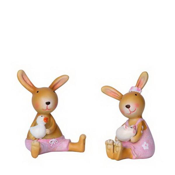Virágküldés Budapest - nyuszi figura kiskacsával8 cm 1 db