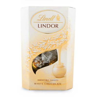 Blumenlieferung nach Budapest - Lindt Lindor  weiss Schokolade (200g)