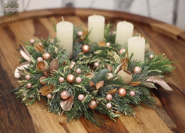 flower delivery Budapest - Advent wreath with pine (32cm)