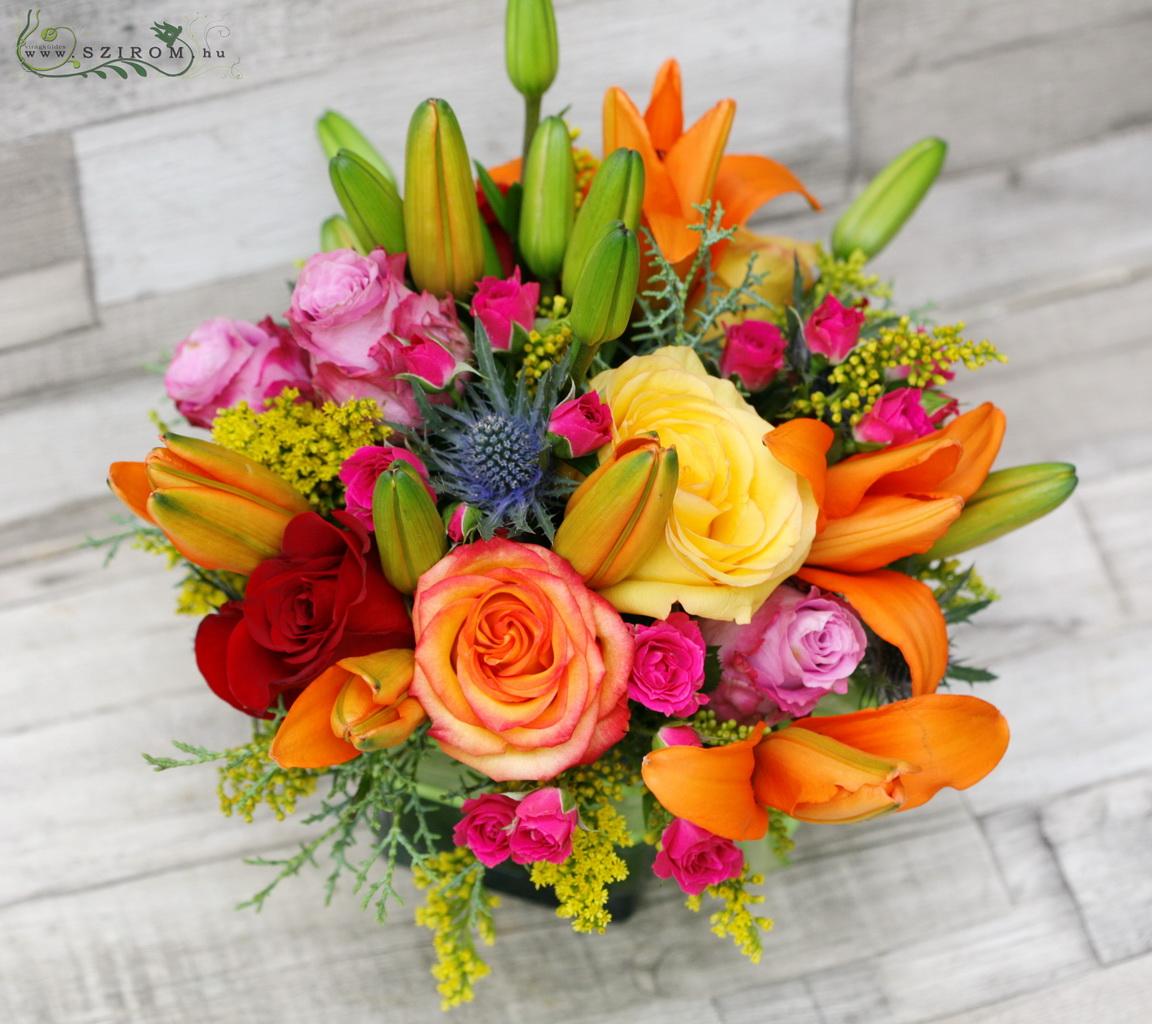 flower delivery Budapest - Centerpiece colorull summer style, wedding