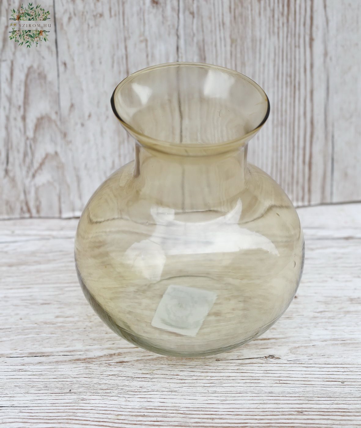 flower delivery Budapest - translucent brownish glass vase (17cm)