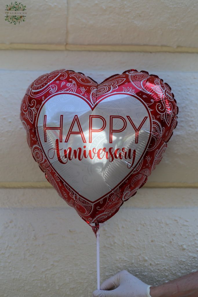 flower delivery Budapest - Happy Anniversary Balloon Heart