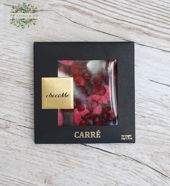 Blumenlieferung nach Budapest - ChocoMe 50g dunkle Schokolade, Kirsche, Rose