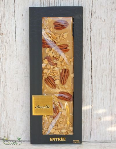 Blumenlieferung nach Budapest - chocoMe Handgemachte blonde Schokolade mit Pekannuss, Karamell und geräuchertem Salz (110 g)